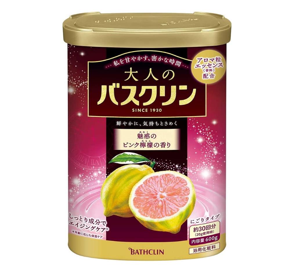BATHCLIN魅力汤 600g(精油颗粒+石榴精华抗老+荷荷巴油保湿)诱惑粉柠檬香