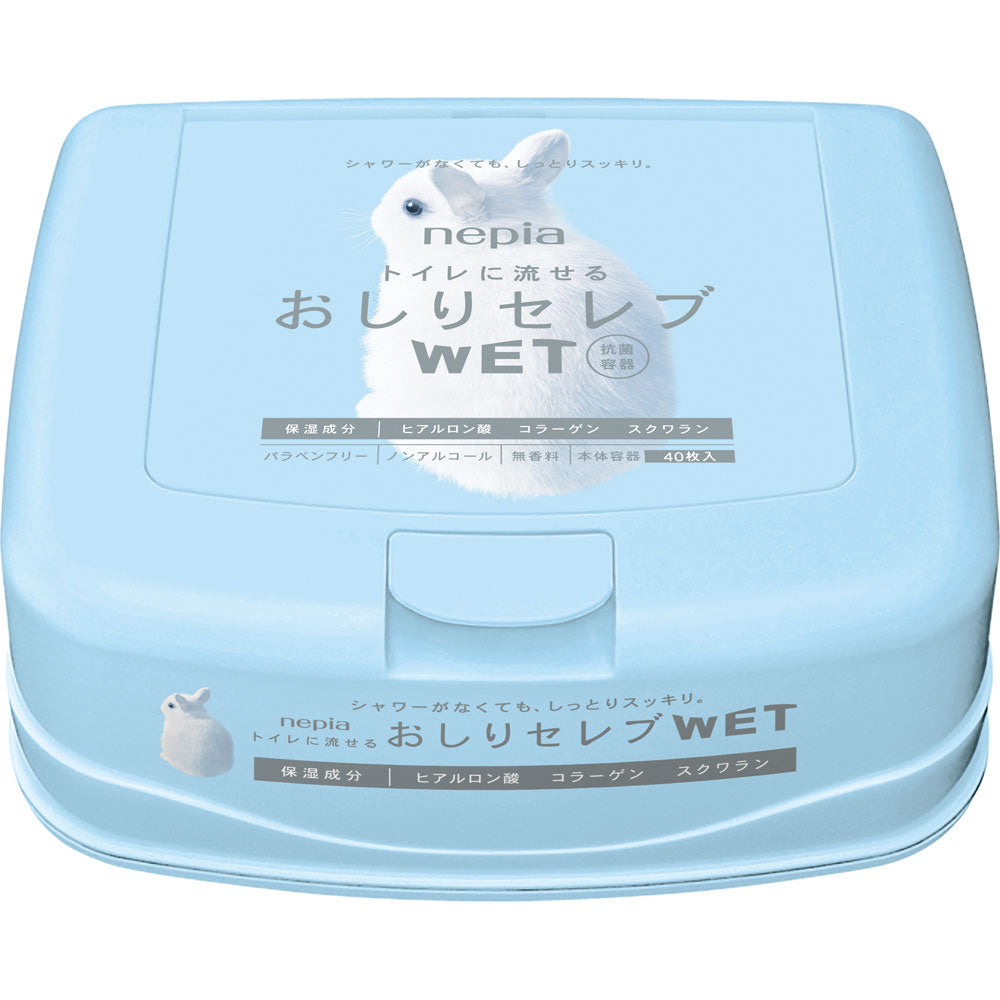 王子制纸 nepia 超柔药用湿厕纸 润肤成分 盒装抽取式 40枚