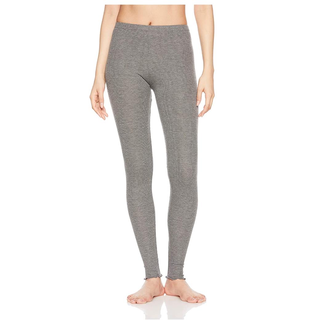 厚木THE LEG BAR 春秋 12分 螺纹细织 中灰 打底裤 M~L