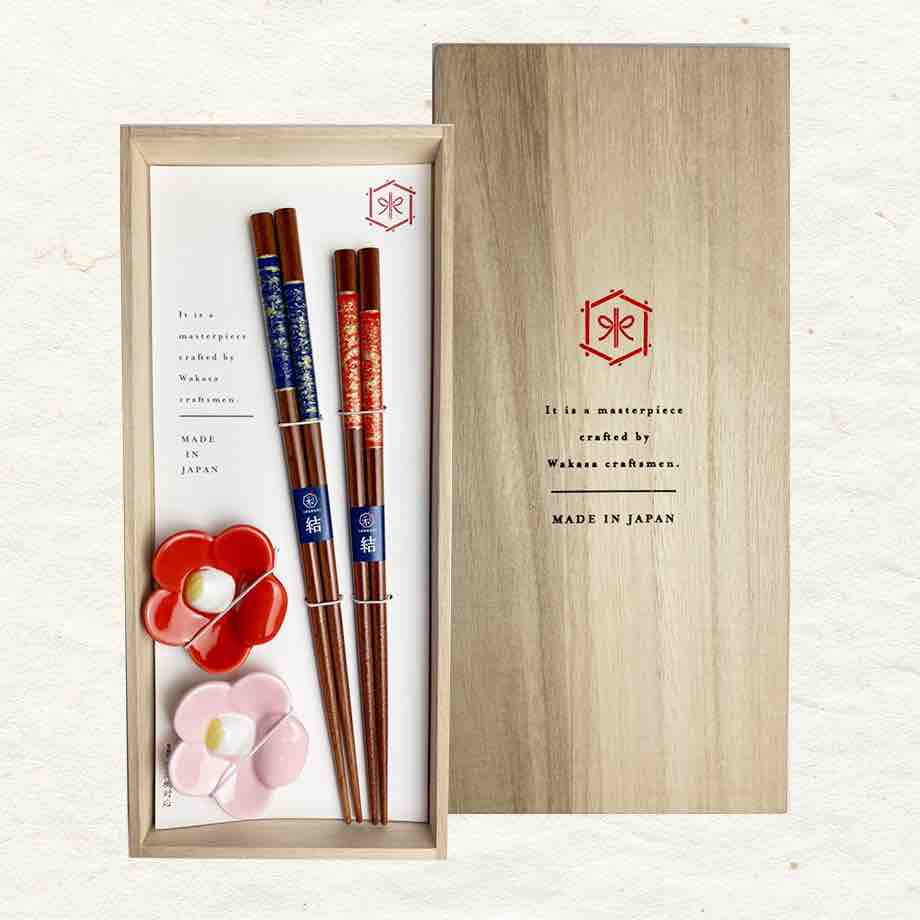 Kawai 金霞桐箱礼盒筷子四件套(含箸置)