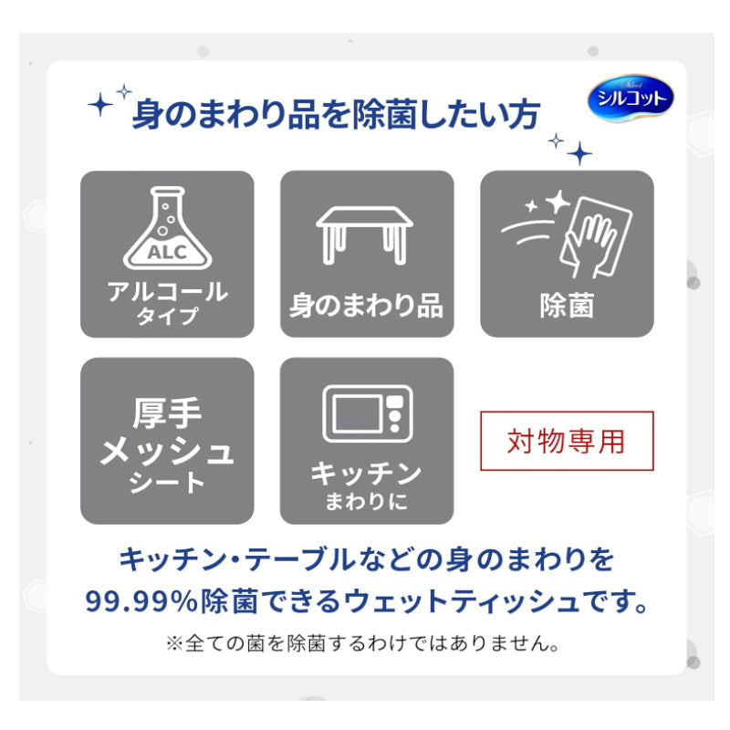 Unicharm 尤妮佳 厨房用99.99%除菌消毒湿巾 含酒精 40枚入