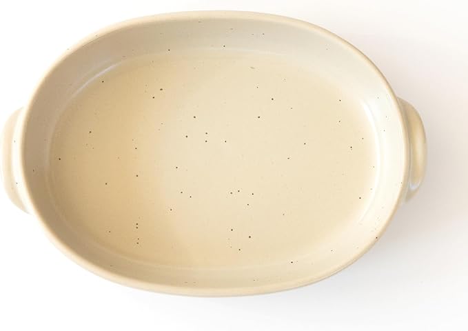 BANKOYAKI 万古烧 高耐热烤碗(直火烤箱微波可用)椭圆梨地29.5 * 20 * 6cm