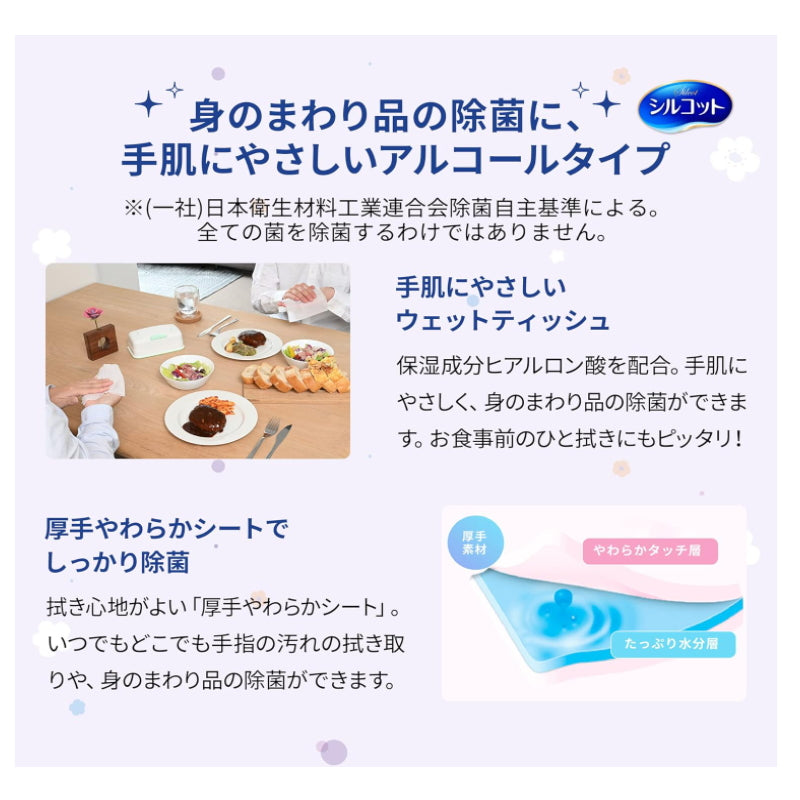 Unicharm 尤妮佳 手指用除菌消毒湿纸巾带纸巾盒 含透明质酸 40枚入