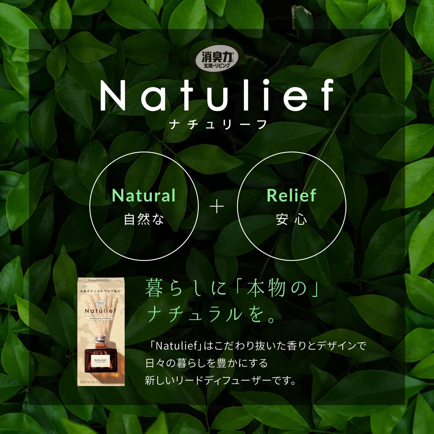日本S.T. 除臭力 Natulief扩香瓶 玄关客厅用 80ml (2种香味可选)