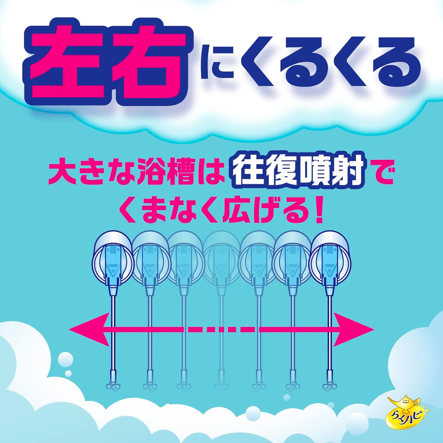 Earth Rakuhapi 旋转喷嘴 浴缸泡沫清洁剂 360ml