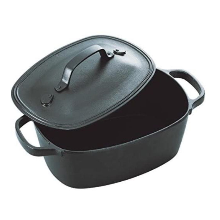 OIGEN 及源 南部铁器 雕刻师 长角深型铸铁锅 烤箱/直火/电磁炉通用 W348×D195×H170mm