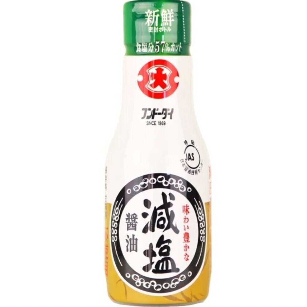 FUNDODAI 低钠减盐酱油200ml 盐含量减少 57% 尝味期限 540日