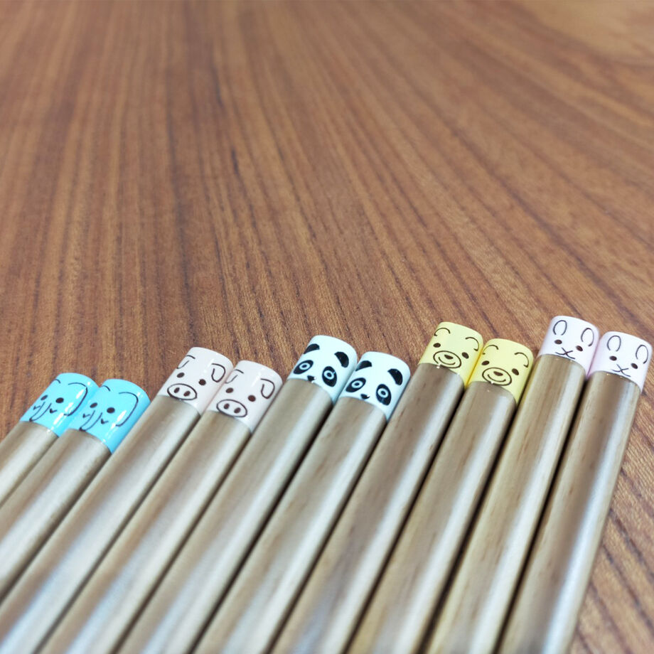 Kawai 兒童卡通筷子18cm 洗碗機可用兔子粉/小熊黃