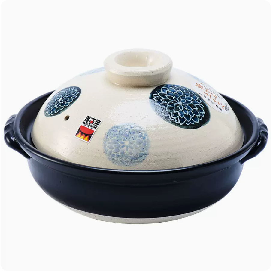 BANKOYAKI 万古烧 土锅 染蓝大丽花9号 2.9L