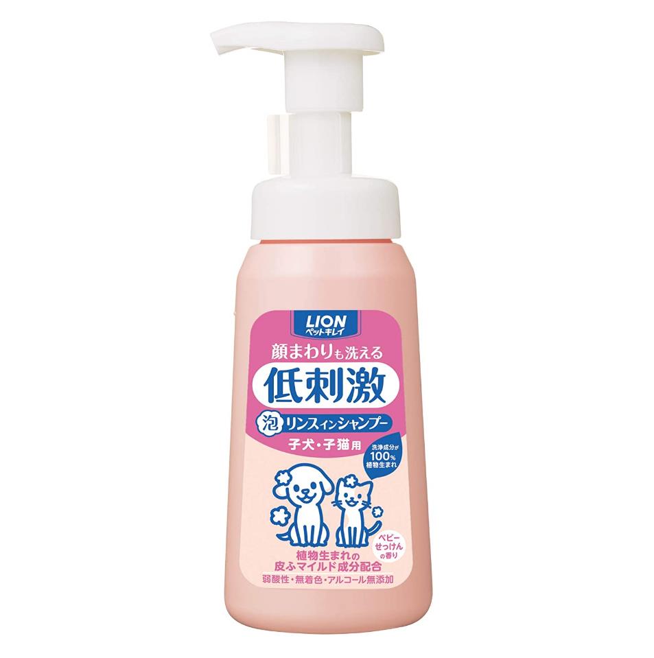 LION 狮王 宠物清洁泡沫洗发香波230ml,可洗脸,用于幼犬和小猫