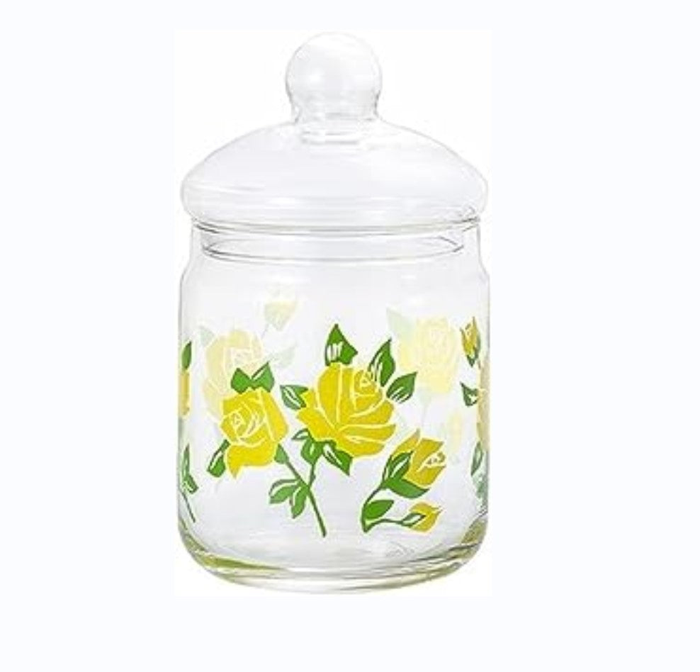 ADERIA 冰花玻璃 怀旧印花 胖胖收纳罐680ml(4种款式可选)