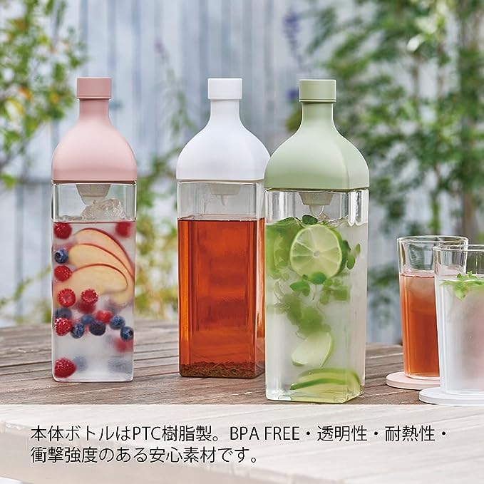 HARIO 冷萃方形瓶1200ml 耐熱玻璃、附過濾網,可放冰箱、洗碗機(3種顏色可選)