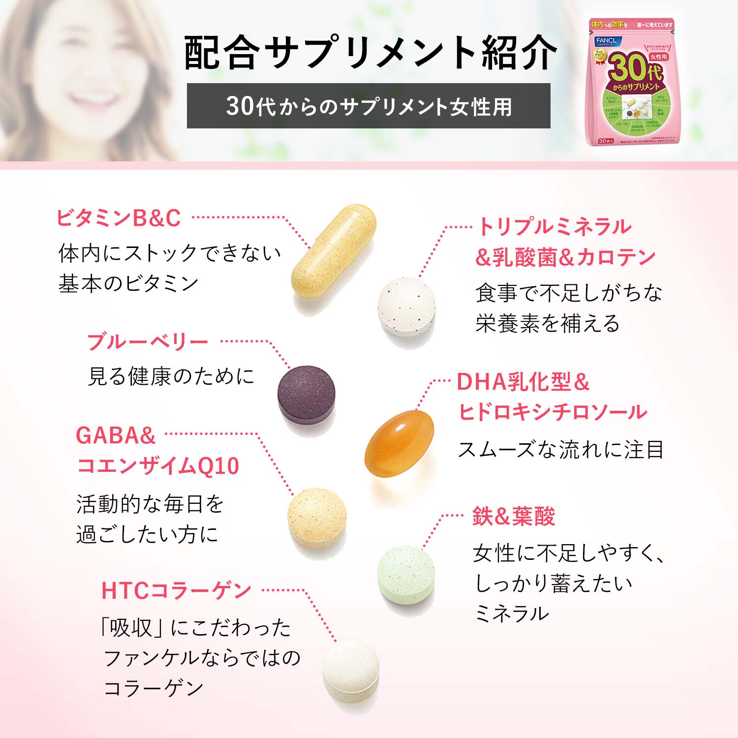 FANCL 芳珂 30代女性复合补充剂30袋入(23年新)
