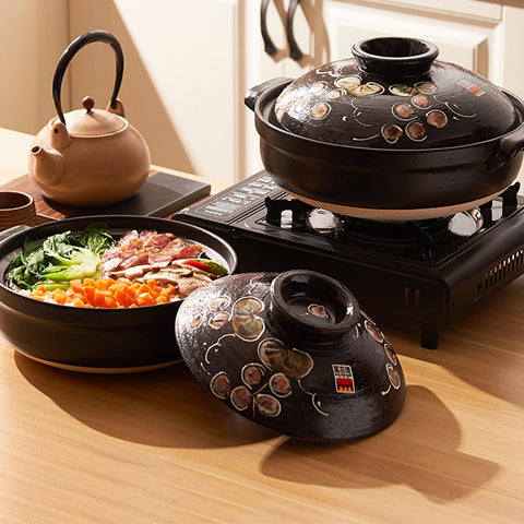 BANKOYAKI 万古烧 土锅 手绘山葡萄9号2.9L