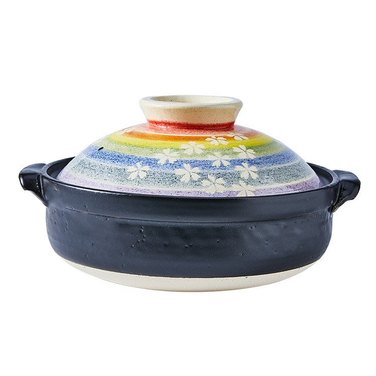 BANKOYAKI 万古烧 土锅 彩虹樱花9号2.9L 27.5×31×16cm
