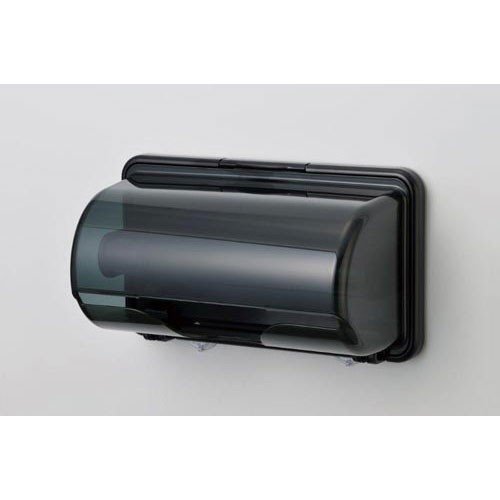 INOMATA 磁吸式廚房紙收納架297x139x178mm 透明黑
