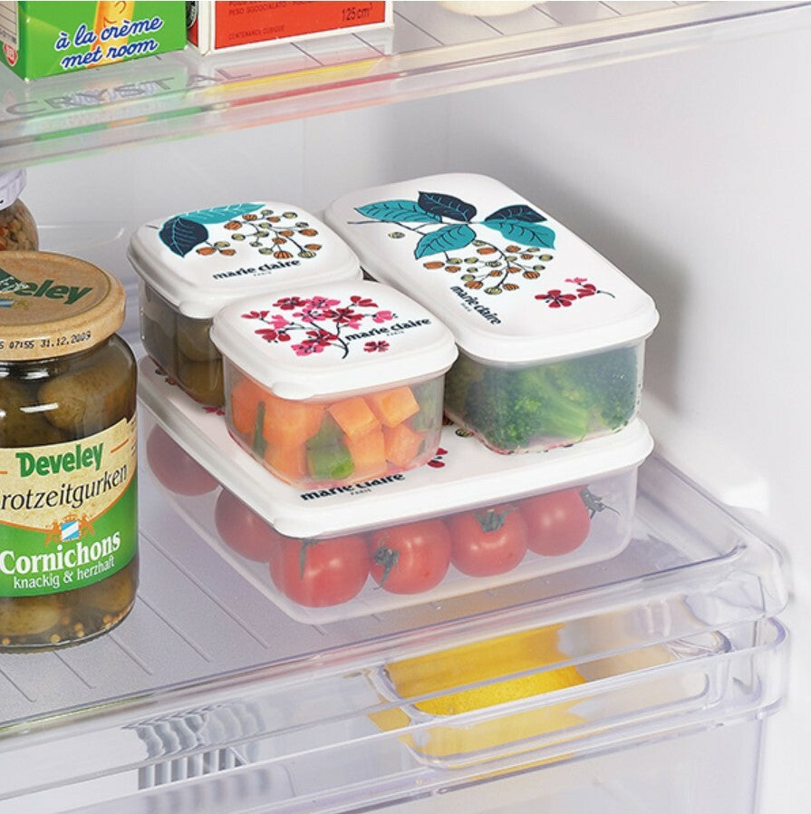法國嘉人日本限定食品收納盒4件式日本製冰箱微波爐可用（兩種規格可選）