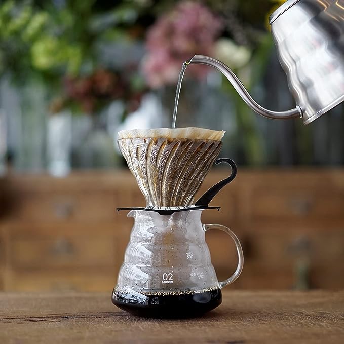 HARIO V60 耐热玻璃透明咖啡滤杯 带量勺 机身口径11.5 x高8.5cmm