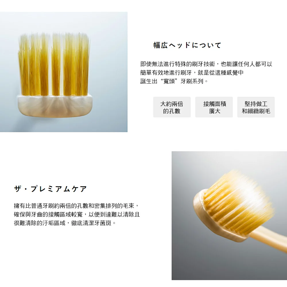 EBISU 惠百施 （日本百年品牌） Premiumcare牙刷62号美白宽头按摩牙刷（三只装）
