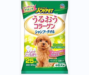 Earth 寵物清洗美容濕紙巾25枚30×20cm 小型犬用