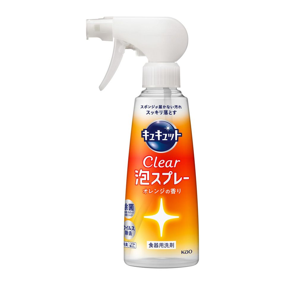 KAO 花王CLEAR泡沫噴霧食器用清潔劑300ml（高效清潔食品油污）香橙