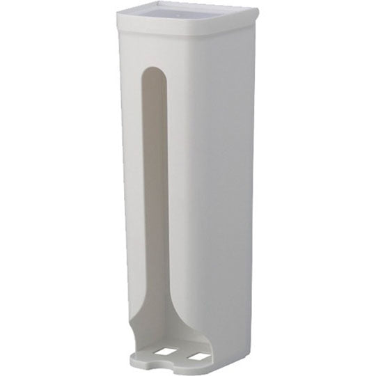 INOMATA 塑膠購物袋收納器10.3×10.2×31.5cm 白色