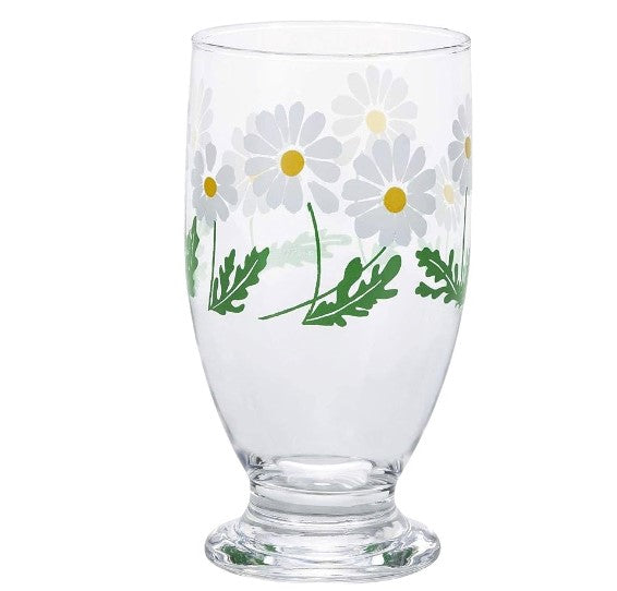 ADERIA 冰花玻璃懷舊印花高台玻璃杯335ml 多種款式可選