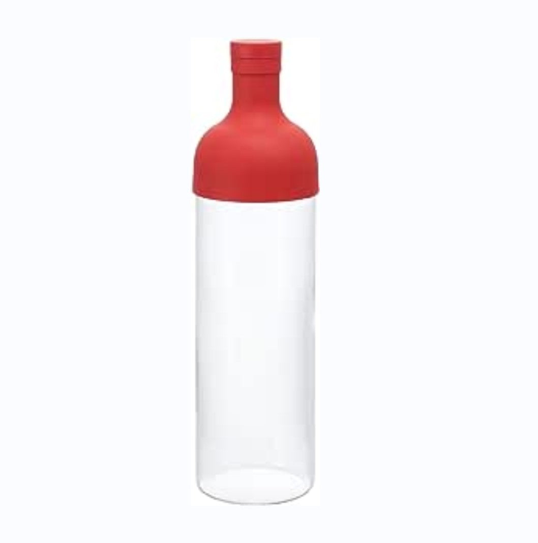 HARIO 冷萃瓶750ml（耐热玻璃、带过滤网，可放冰箱、洗碗机）红色