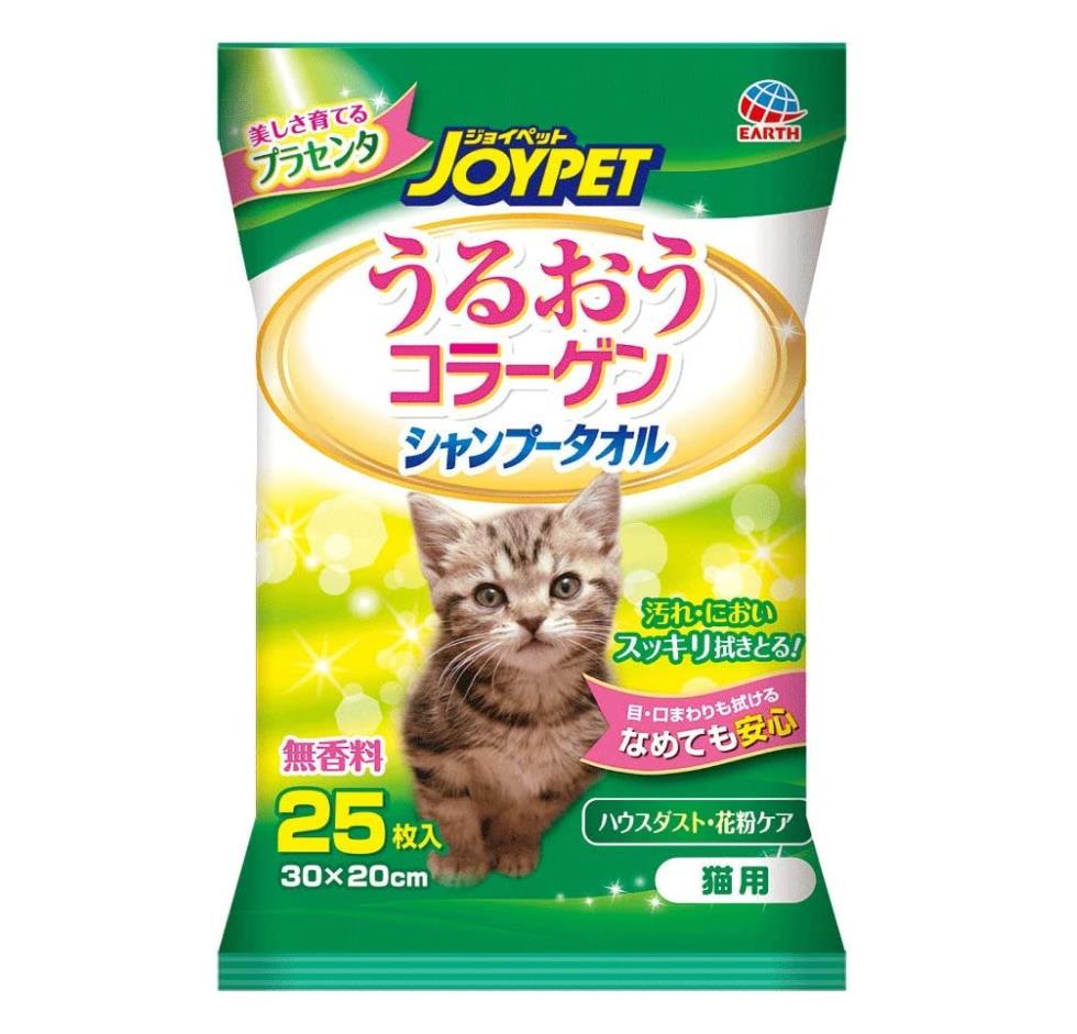 Earth 寵物清洗美容濕紙巾25枚30×20cm 貓用