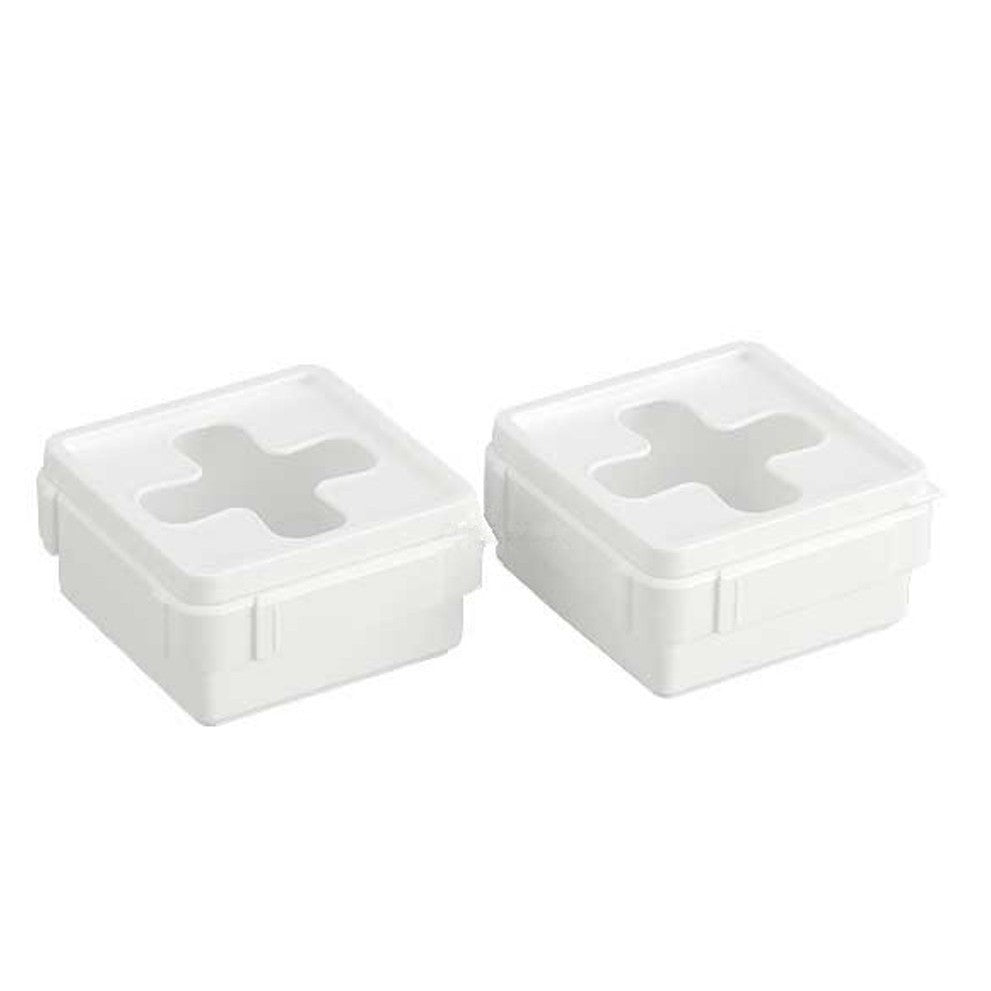 INOMATA 十字口拼接小物收納盒（2個裝）8.5x8.5x9cm