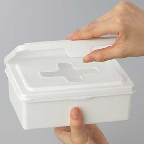 INOMATA 濕紙巾收納盒白色L 17×12.9×6.6cm