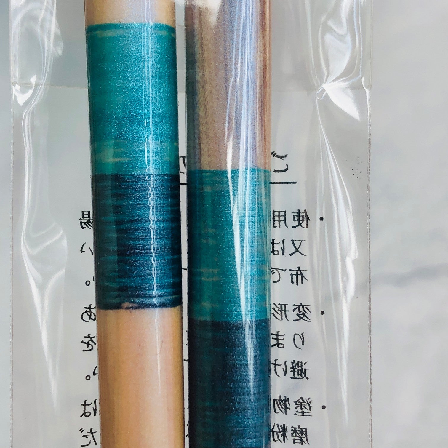Kawai  错落格子 实木筷子23/21cm（洗碗机可用）蓝色和粉色
