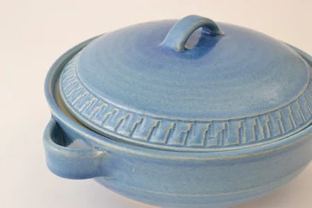 BANKOYAKI 萬古燒土鍋令及丹寧藍9號28.5×32×15.5cm